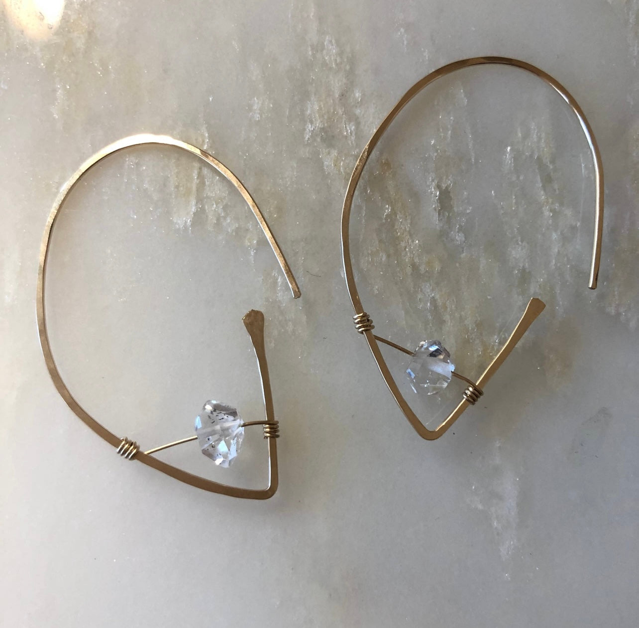 Herkimer Diamond Threader Earrings - Rose Grace Boutique 