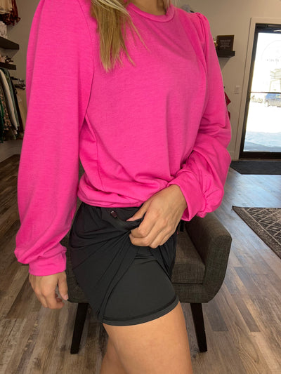 Lined Athleisure Shorts with Curved Hemline