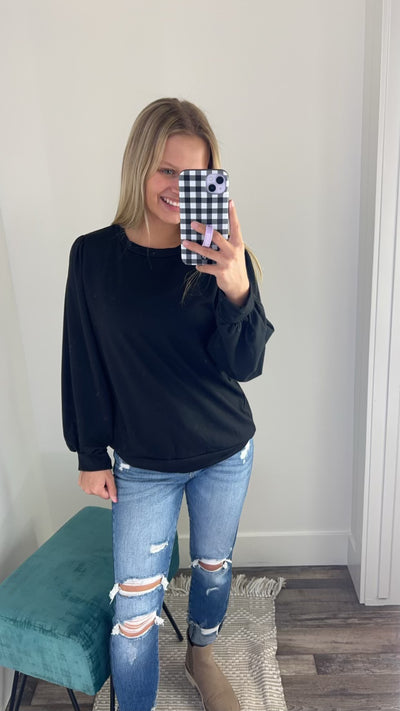 Puff Long Sleeve Loose Fit Top