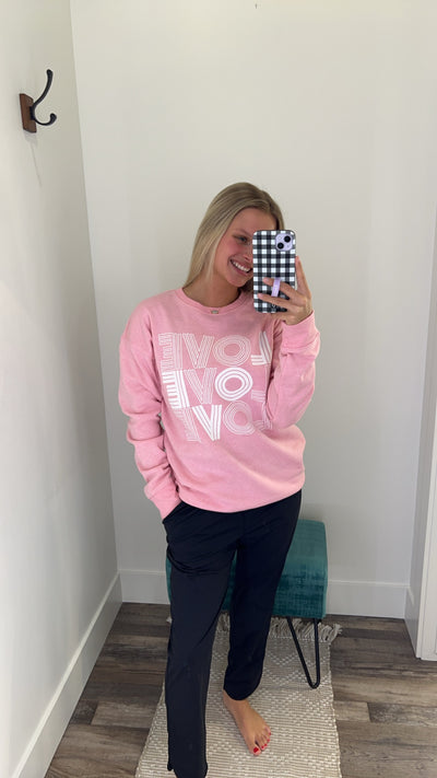 Sea Pink Love Graphic Sweatshirt