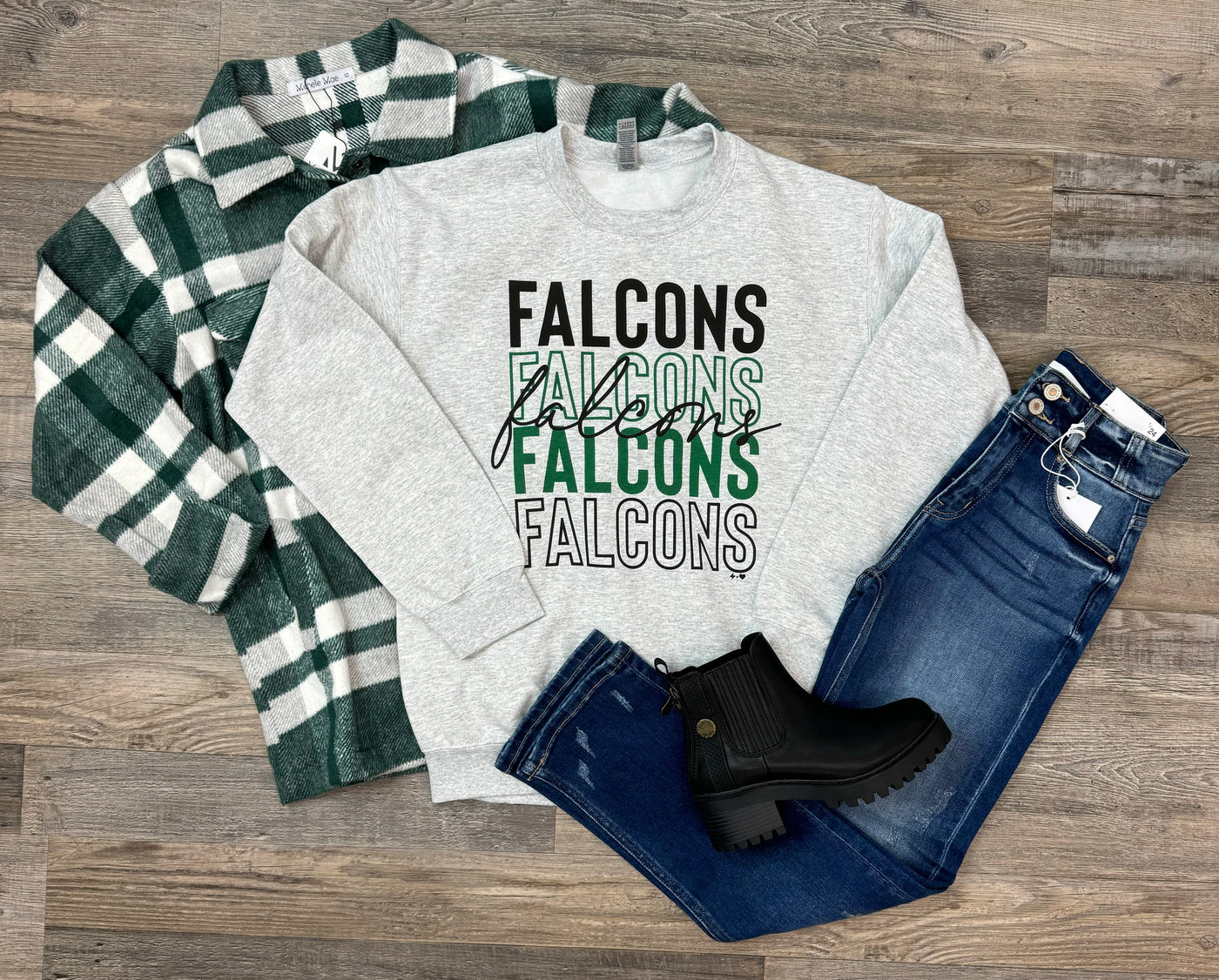 Falcon Heathered Grey Crewneck Sweatshirt
