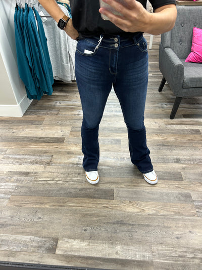 Miley High Rise Non Distressed Skinny Bootcut KanCan Jean - Rose Grace Boutique 