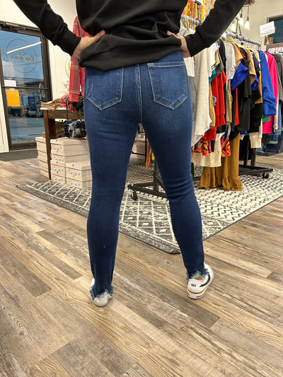 Kara High Rise Fray Ankle Skinny Jean