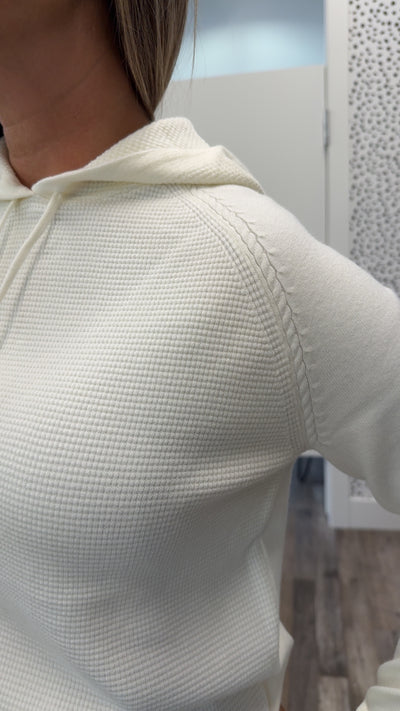 Waffle Textured Pullover Hoodie