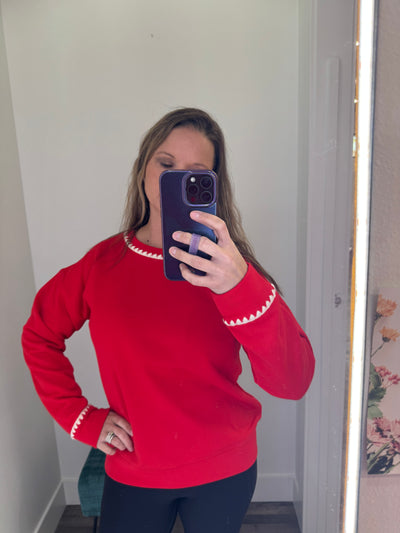 Blanket Stitched Sweatshirt