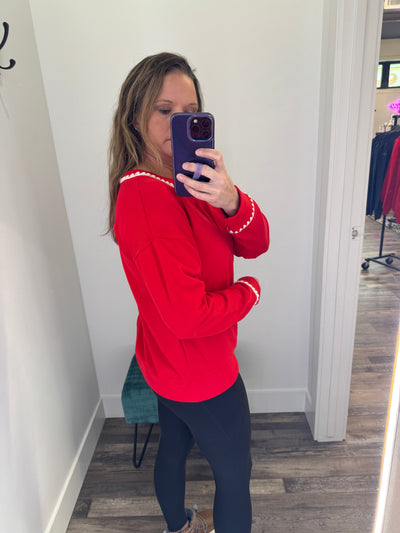 Blanket Stitched Sweatshirt