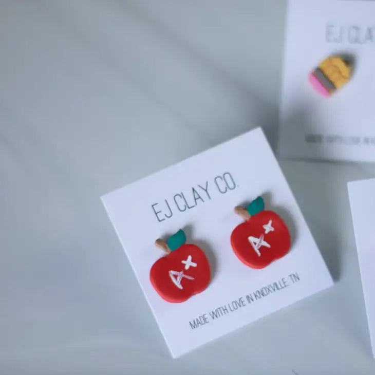 A+ Apple Earrings - Rose Grace Boutique 