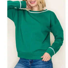 Blanket Stitched Sweatshirt