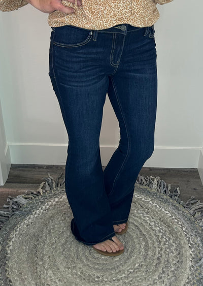 Ashley Mid Rise Non-Distressed Flare KanCan Jeans - Rose Grace Boutique 
