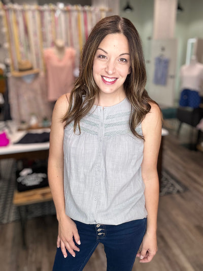 Moon Mist Tiered Front Lace Blouse - Rose Grace Boutique 