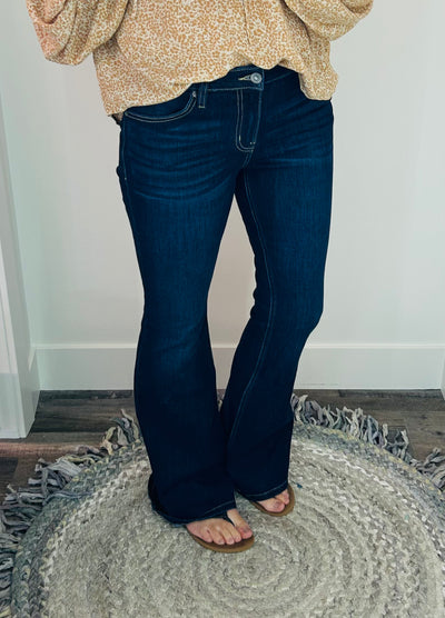 Ashley Mid Rise Non-Distressed Flare KanCan Jeans - Rose Grace Boutique 