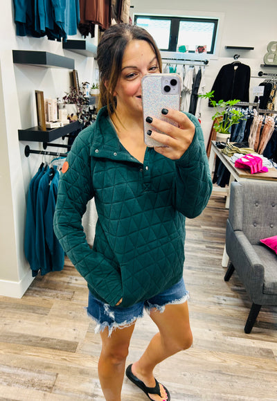 Evergreen Quilted Pullover
