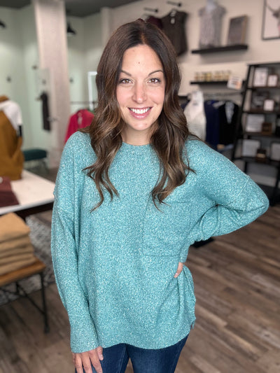 Crewneck Sprinkled Sweater - Rose Grace Boutique 
