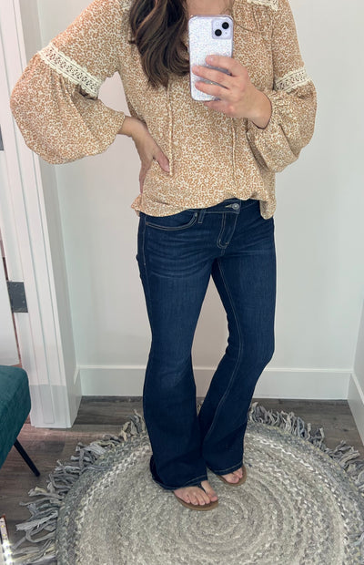 Ashley Mid Rise Non-Distressed Flare KanCan Jeans - Rose Grace Boutique 
