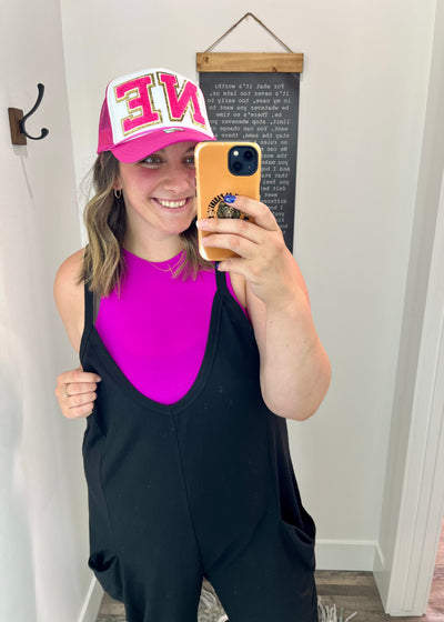 Hot Pink NE Trucker Hat - Rose Grace Boutique 