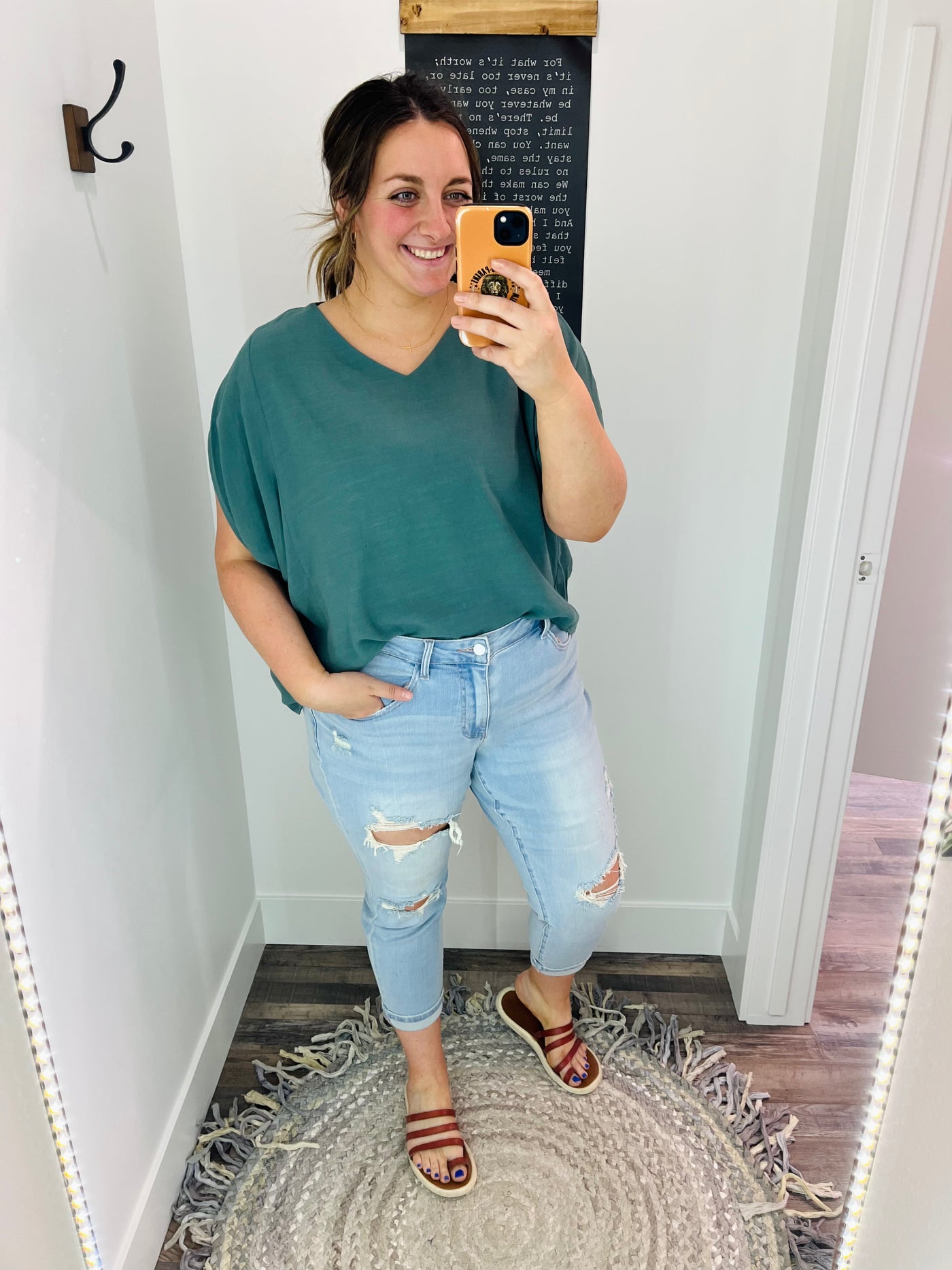 Ella Light Wash Distressed Boyfriend Fit Judy Blue Jeans
