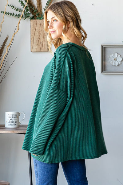 Curvy Long Sleeve Urban Ribbed Top