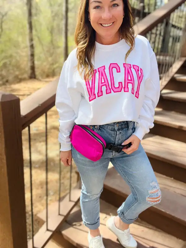 Pink Nylon Fanny - Rose Grace Boutique 