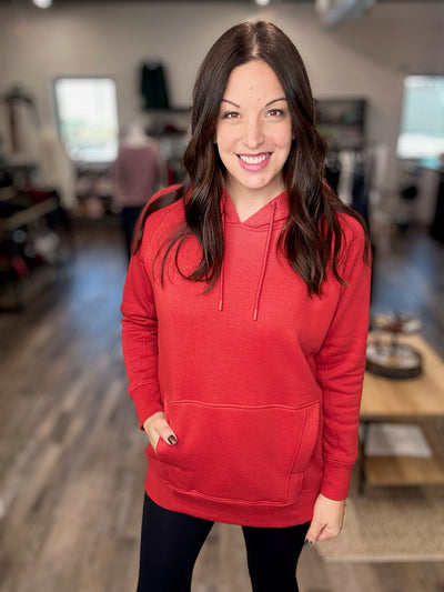 Sunset Red Oversized Pullover Hoodie - Rose Grace Boutique 