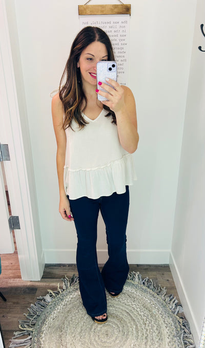 Bella Dark Wash Non-Distressed Flare Vervet Jeans - Rose Grace Boutique 