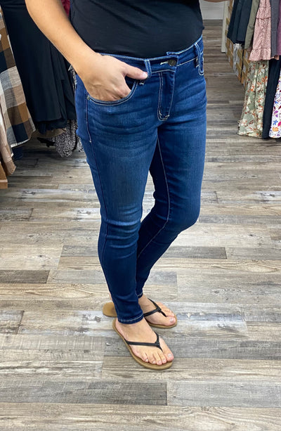 Everly Dark Wash Non-Distressed Skinny KanCan Jeans - Rose Grace Boutique 