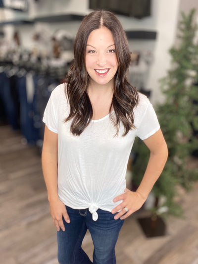 White Essential Knot Top - Rose Grace Boutique 