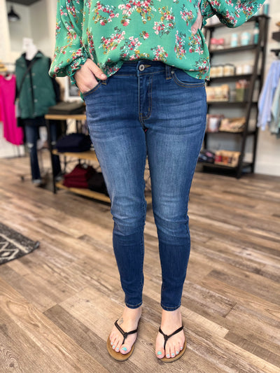 Julia Dark Wash Non Distressed Skinny KanCan Jeans - Rose Grace Boutique 