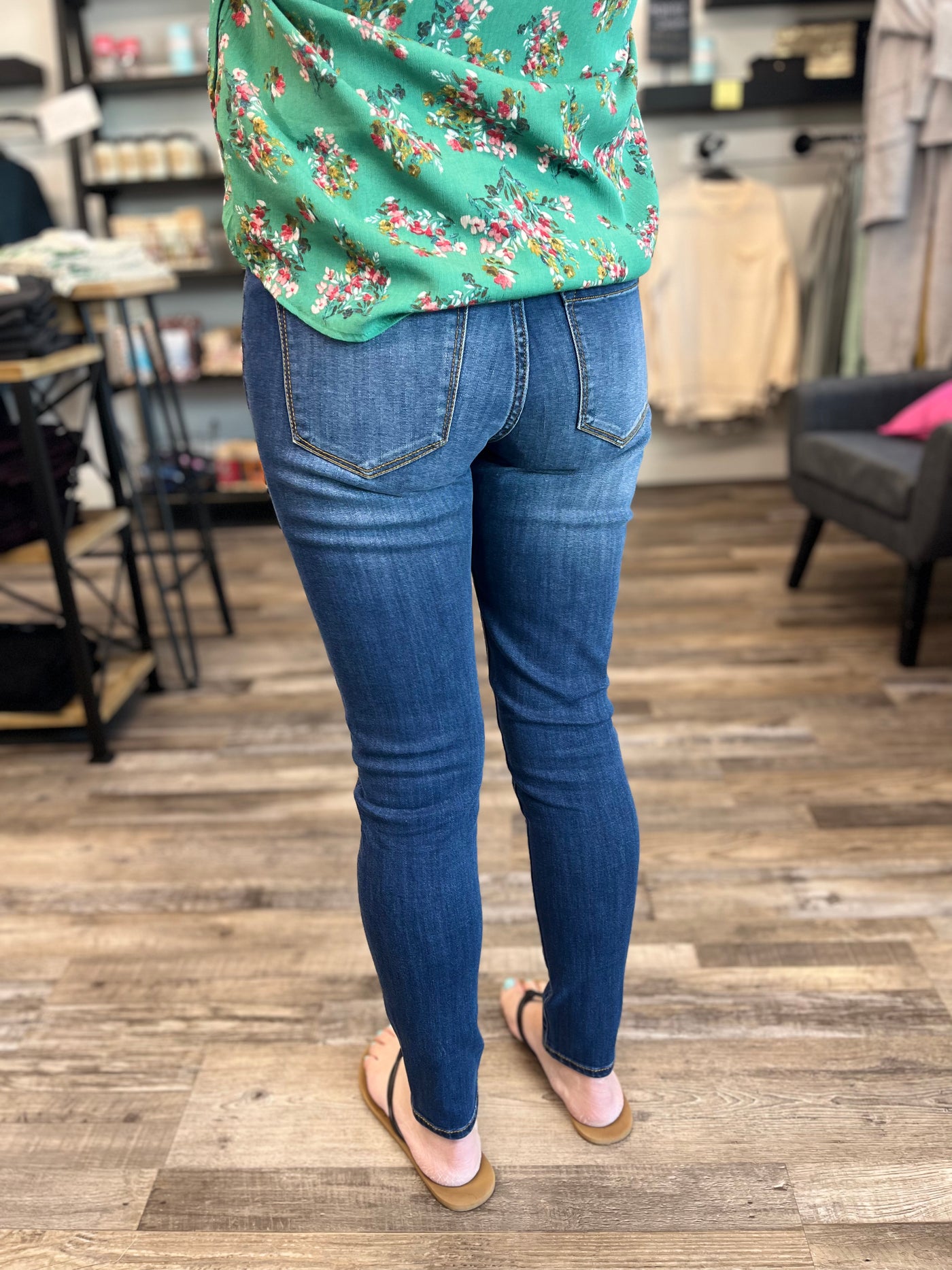 Julia Dark Wash Non Distressed Skinny KanCan Jeans - Rose Grace Boutique 