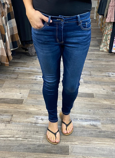 Everly Dark Wash Non-Distressed Skinny KanCan Jeans - Rose Grace Boutique 