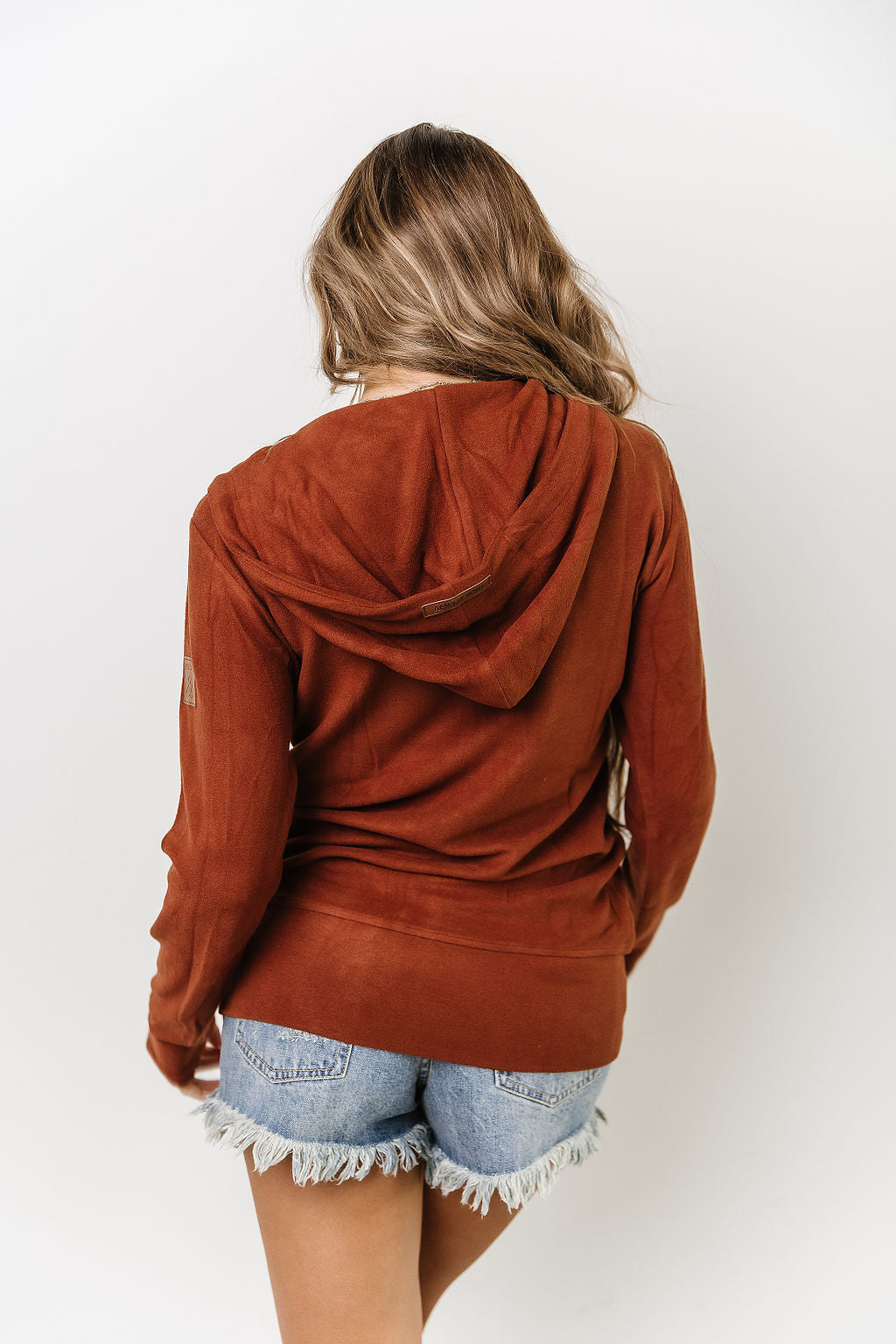 Chestnut Fleece Full Zip Ampersand Sweatshirt - Rose Grace Boutique 